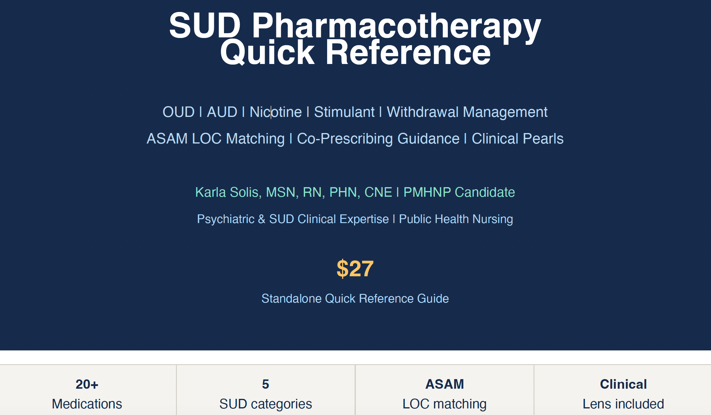 SUD Pharmacotherapy - Quick Reference Guide