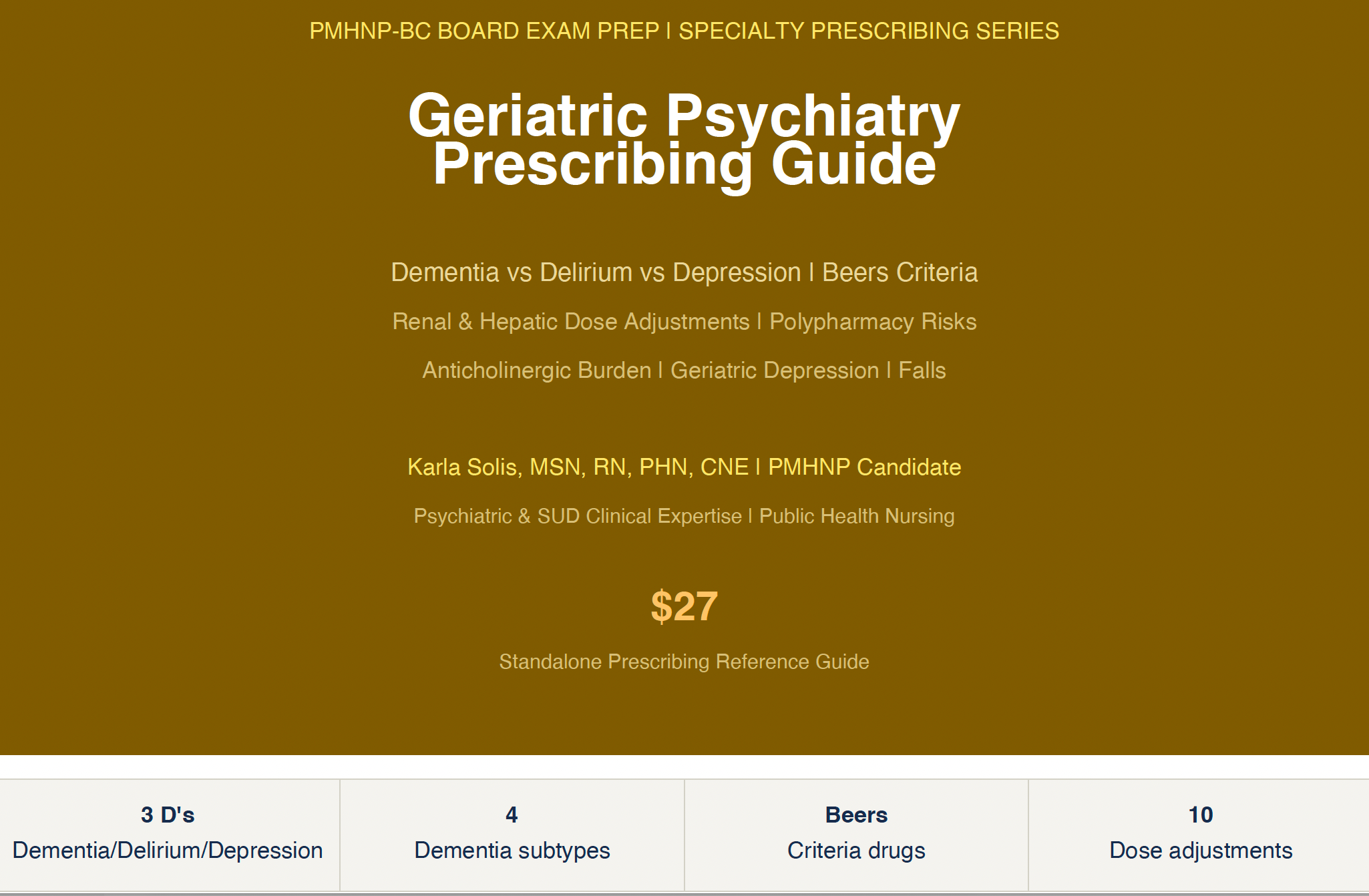Geriatric Psychiatry Prescribing Guide